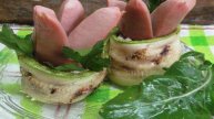Фаршированные кабачки с сосисками