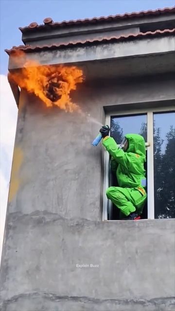 Fire Spray Destroys the Beehive #shortsvideo