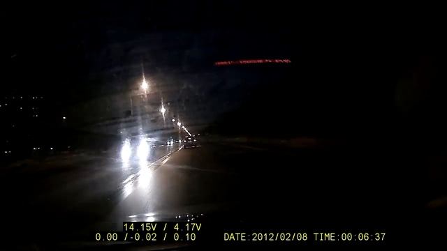 Видеорегистратор FineVu CR-200HD. Ночная съемка.