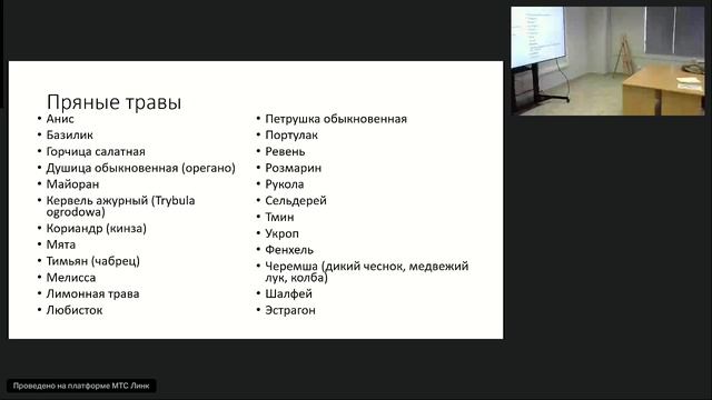 4 сезон 21 семинар. Пряные травы в нашем регионе
