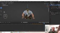 BLENDER 3.6 Анимация падения охранника с мопеда
