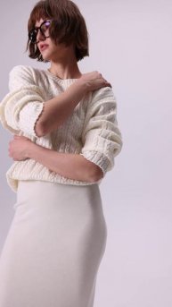 Юбка прямая из 100% мериноса