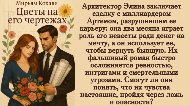 Аудиокнига роман. Цветы на его чертежах - Мирьям Кохави