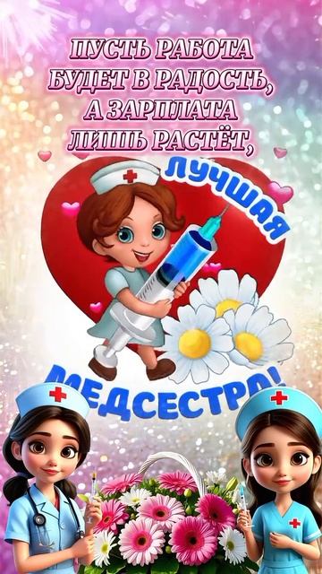 С ПРАЗДНИКОМ! С ДНЁМ МЕДСЕСТРЫ! 🥰🥰🥰 12.05.2025г. Хороших и лёгких вам пациентов! Спасибо вам!