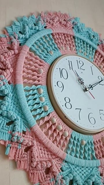 Рама ( часы) макраме #handmade #beautiful # макраме #makrame