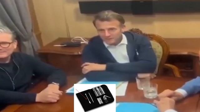 Гостинцы из Киева_ Макрон спешно спрятал пакетик с белым веществом от репортёров В сети рассмотрели