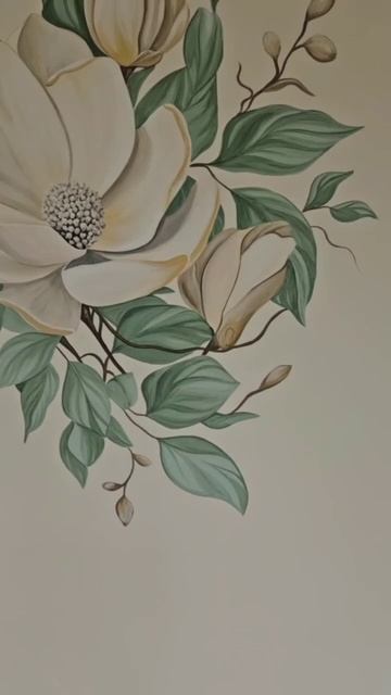 🎨 Преобразили белую стену в частном доме в нежный цветочный сад! ✨