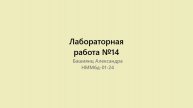 Лабораторная работа №14. Отчет