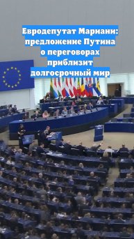 Евродепутат Мариани: предложение Путина о переговорах приблизит долгосрочный мир
