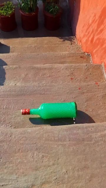 Experiment on Stairs ⚠️ Breaking glass bottles 🍾  #shorts #asmr #satisfying
