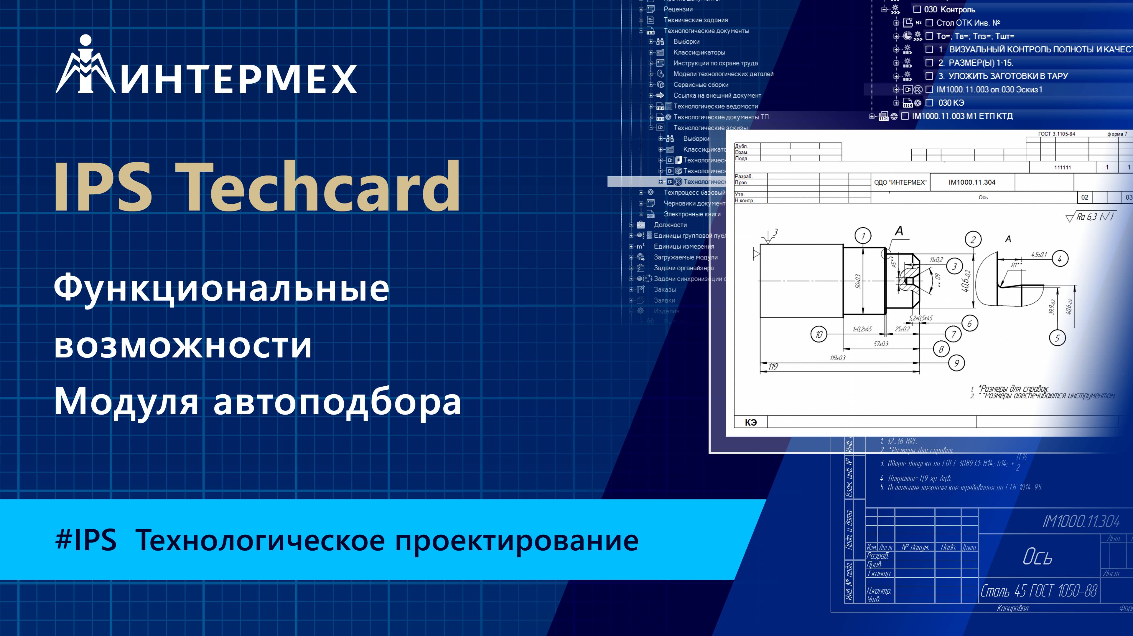 Функциональные возможности Модуля автоподбора IPS Techcard
