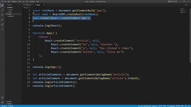 018. React Elements and DOM Elements