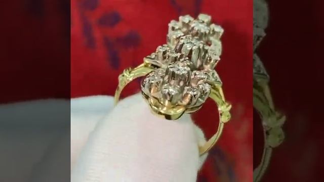 Золотое кольцо, вставки бриллианты проба 750 Вес 7,89 гр Р