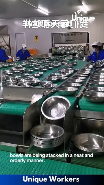 Factory workers stacking bowls - The workers do their job perfectly ｜｜ #machine #shorts