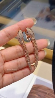 Серьги BVLGARI SERPENTI золото Au750, вес 14.42g. Бриллианты 1.27ct. #bvlg