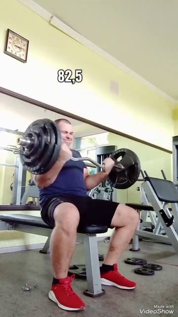 80 кг на бицепс сидя для армрестлинга