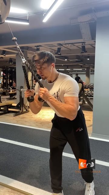 Разгибание рук с веревками. Triceps with rope