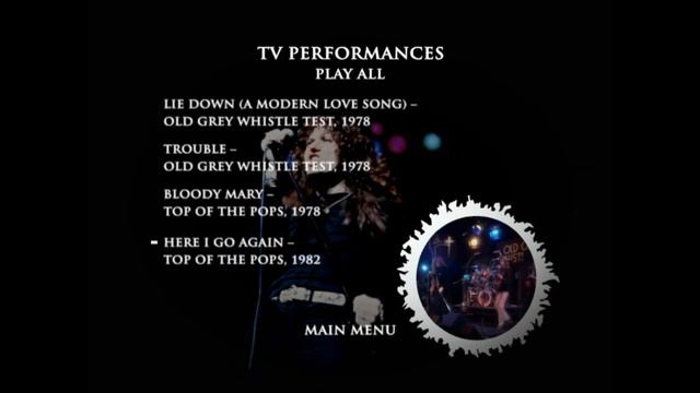 DVD - Меню: Whitesnake - Box 'O' Snakes (The Videos 1978-1982)