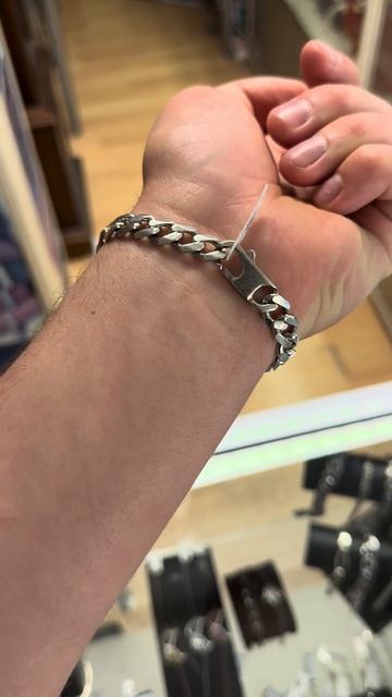 Серебряный браслет мужской панцирное плетение. Silver brac