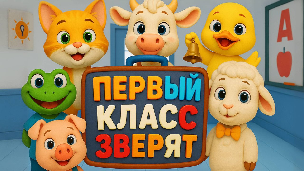 Первый класс зверят – Учим звуки и цифры весело! | Песенка для малышей