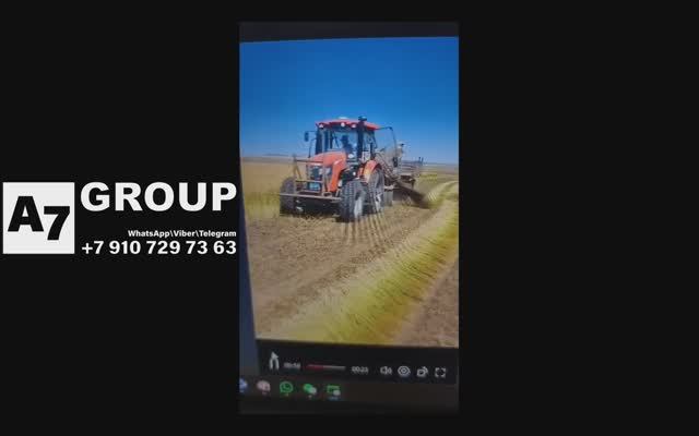 Теребилка прицепная для льна с очесом семян. Китай #техника #лен #китай