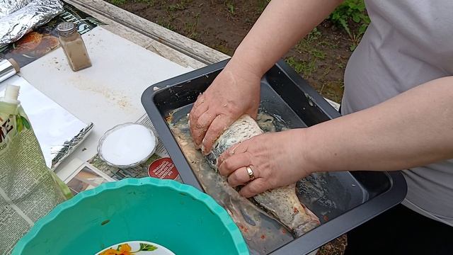 Как  замариновать рыбу. Отдых на природе.