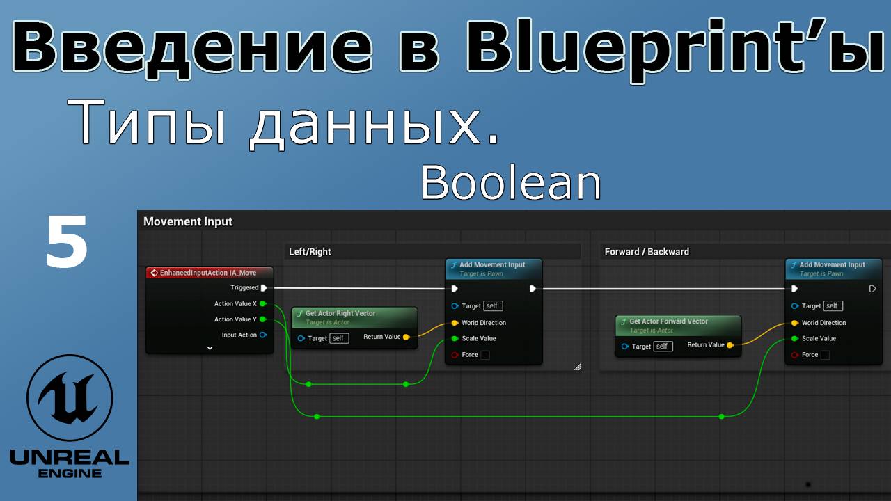 Unreal Engine 5 - Введение в Bluprint'ы - Урок 5. Boolean
