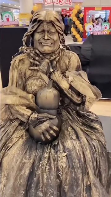 Cute boy and statue #shortsvideo