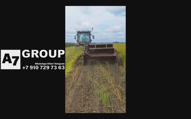 Теребилка прицепная для льна-долгунца. Китай #техника #лен #китай