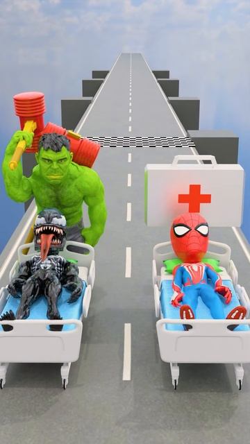Help Super Ultra Latest Upgraded RED Spidey vs BLACK Venom Lying On Hospital Bed #gta