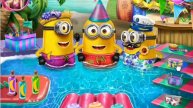 Minions pool party. Миньены вечеринка в бассейне.