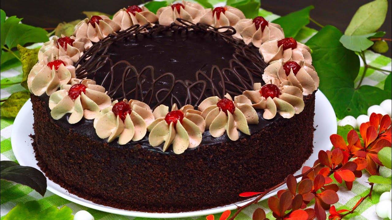 Торт ПЬЯНАЯ ВИШНЯ 🍒 НЕРЕАЛЬНО ВКУСНЫЙ!!! Домашний Торт Рецепт Кулинарим с Таней