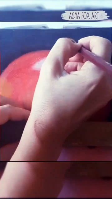 гранат сухой пастелью #asyafoxart #уроки_asyafoxart #pastelart #drawing