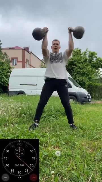 Скоростной рывок 24*2Kg. Сможешь быстрее? #sports #kettlebell