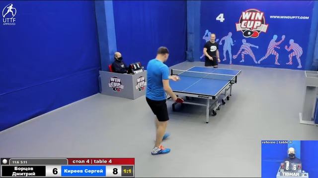 10:00  Борцов Дмитрий 2-3 Киреев Сергей   стол 4  ЮГ-1 08.12.21