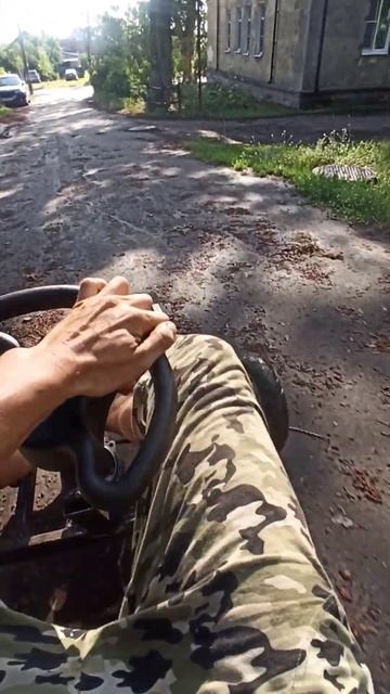 Электро Go kart из гироскутера. Рулюю😁 #самоделка #handmade #?