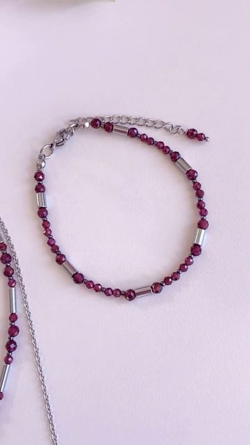 Комплект украшений из граната и гематита, Prelestnoe✨
