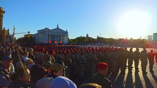 Вторая репетиция парада в честь Дня Победы на площади
