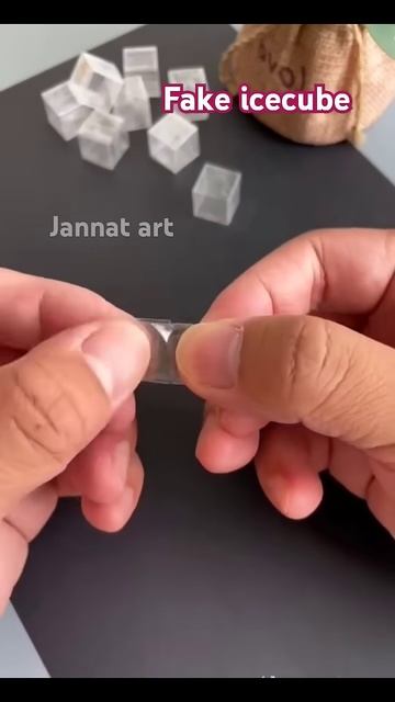 how to make fake icecube with cello tape 🧊😍 #diy #icecube #cellotape #shorts #satisfying #art