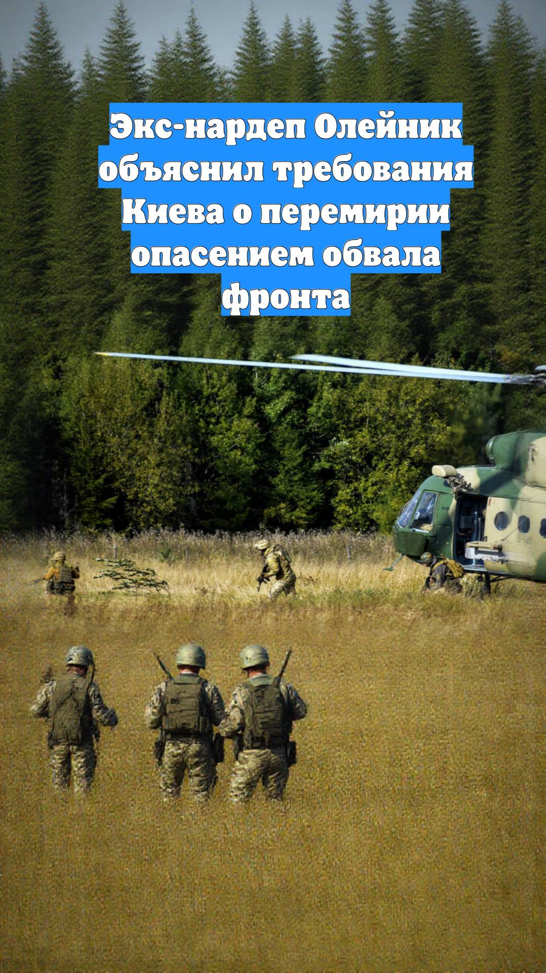 Экс-нардеп Олейник объяснил требования Киева о перемирии опасением обвала фронта