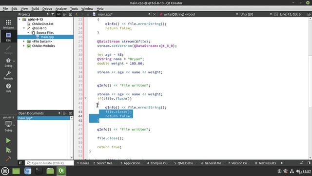 13. QDataStream