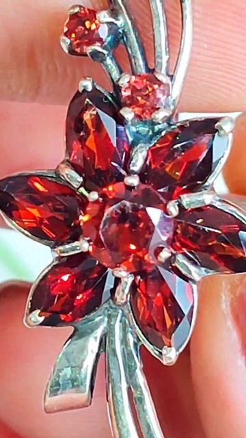 Крупное кольцо с гранатами, серебро 925 +79610537595 #серебро