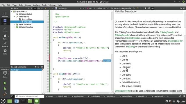 12. QTextStream