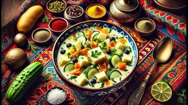 Освежающая окрошка с паниром: вегетарианский рецепт без кваса