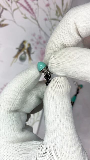 Серьги с бриллиантами и бирюзой, арт : С9281