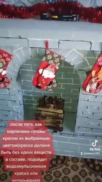 Новогодний камин из пенопласта