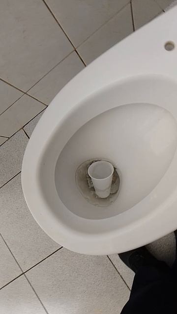 Смываю стакан в унитаз