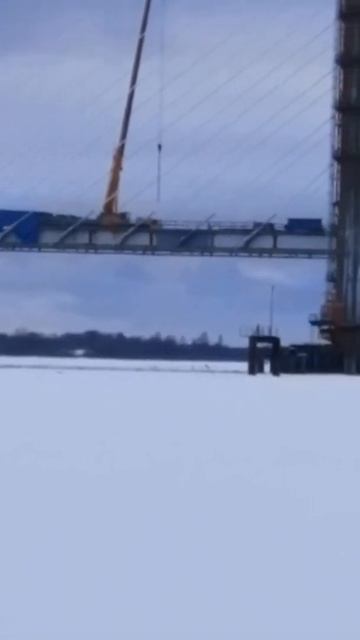 установили последнюю секцию Архангельского моста #Short
