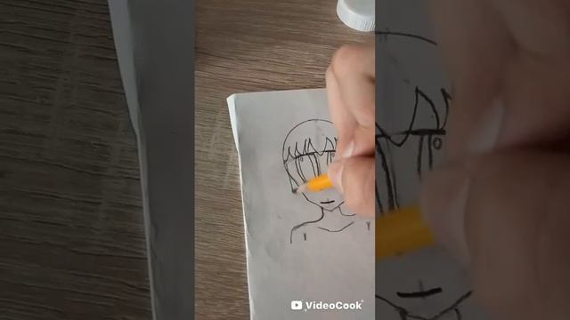 как просто нарисовать волосы в стиле аниме #аниме #anime #рисунок #рисуем #paint