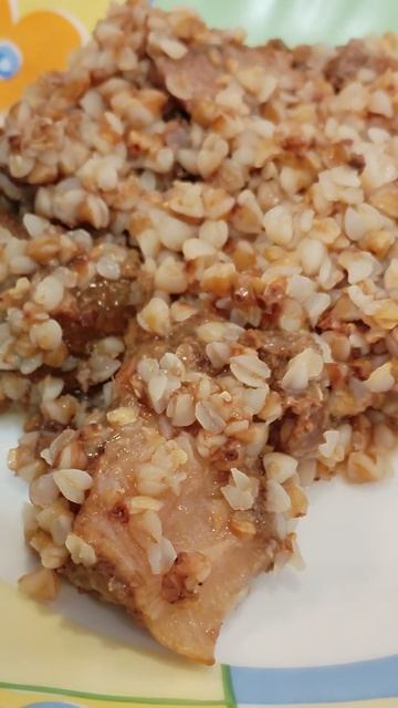Фронтовая каша, гречка с мясом #влог #еда #мужскаякухня